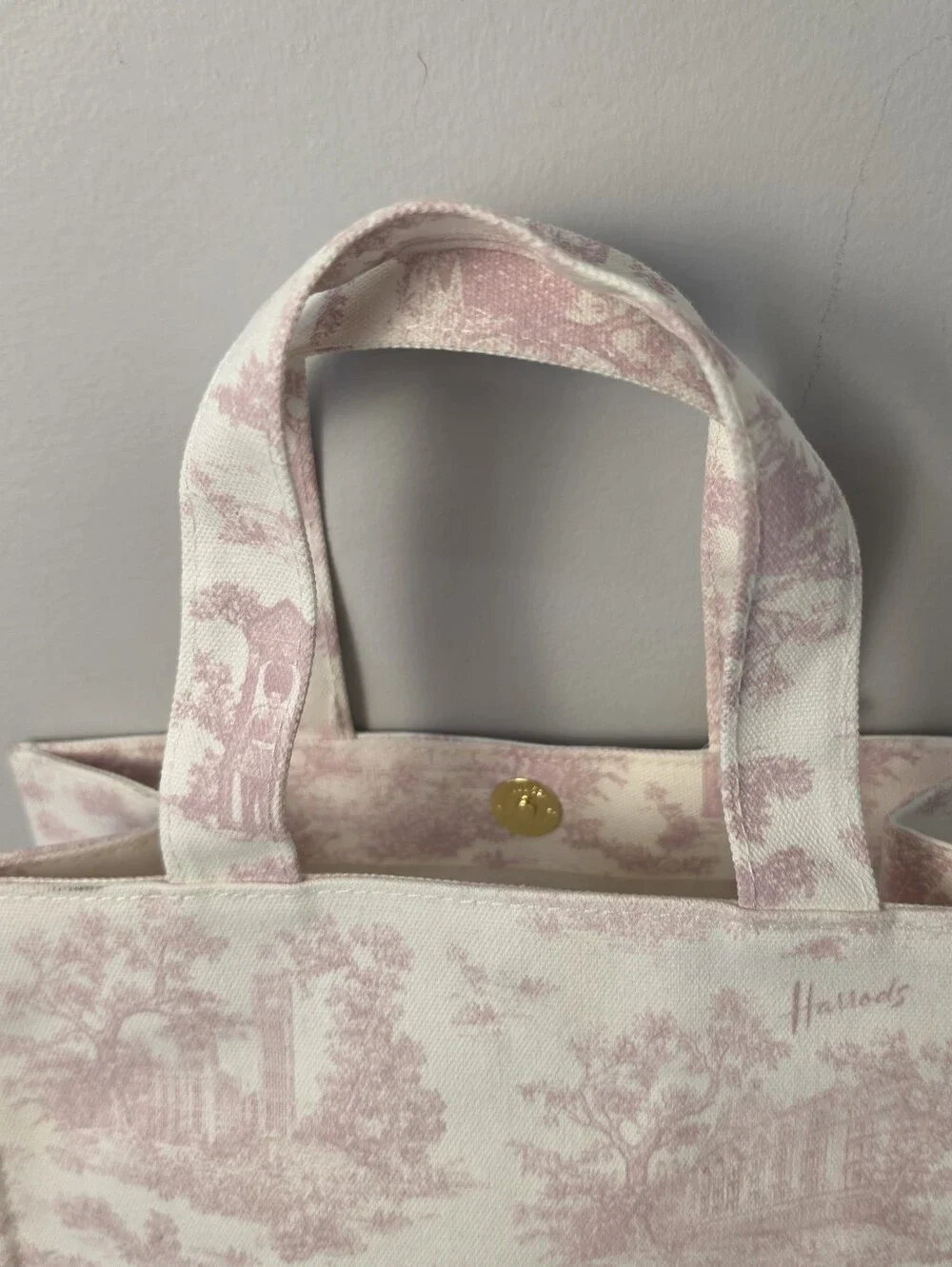 HARRODS Small Toile Shopper Bag NWT
